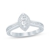 Thumbnail Image 1 of Now + Forever Marquise-Cut Diamond Double Halo Engagement Ring 5/8 ct tw 14K White Gold