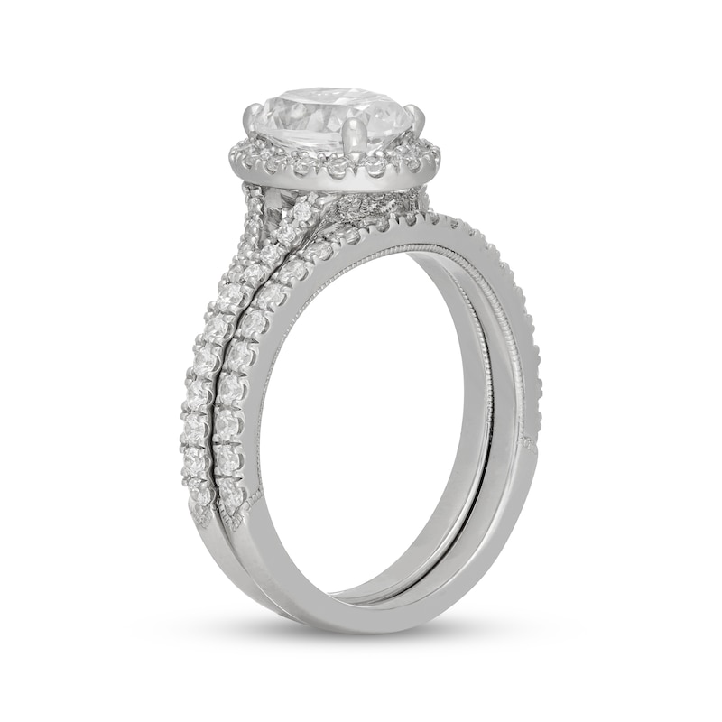 Main Image 2 of Neil Lane Oval-Cut Diamond Halo Bridal Set 2-1/5 ct tw 14K White Gold
