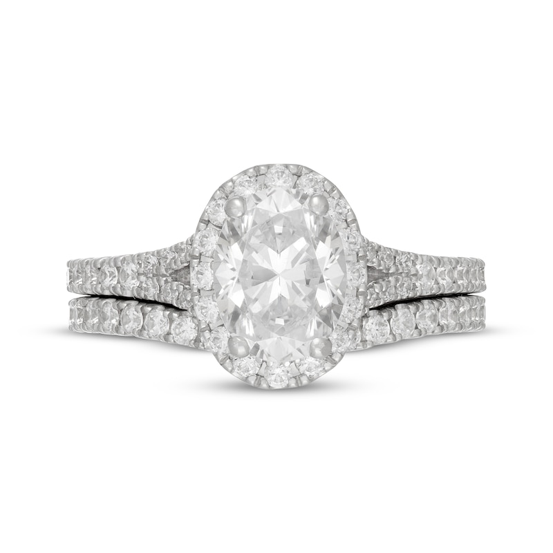 Main Image 3 of Neil Lane Oval-Cut Diamond Halo Bridal Set 2-1/5 ct tw 14K White Gold