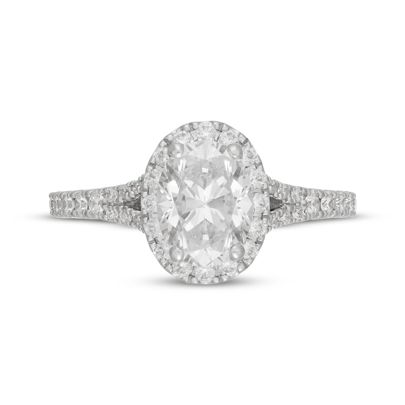 Main Image 3 of Neil Lane Oval-Cut Diamond Halo Engagement Ring 1-7/8 ct tw 14K White Gold