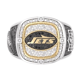 True Fans New York Jets Championship Ring Sterling Silver & 10K Yellow Gold Ring