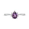 Thumbnail Image 3 of Amethyst & Diamond Ring 1/20 ct tw 10K White Gold