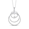 Thumbnail Image 1 of Cultured Pearl & White Lab-Created Sapphire Layered Circles Necklace Sterling Silver 18&quot;