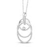 Thumbnail Image 2 of Cultured Pearl & White Lab-Created Sapphire Layered Circles Necklace Sterling Silver 18&quot;