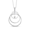 Thumbnail Image 3 of Cultured Pearl & White Lab-Created Sapphire Layered Circles Necklace Sterling Silver 18&quot;