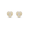 Thumbnail Image 2 of Multi-Diamond Heart Halo Stud Earrings 1/5 ct tw 10K Yellow Gold