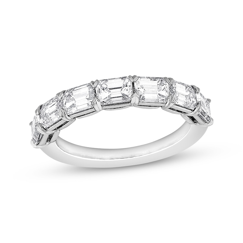 Main Image 1 of Now + Forever Lab-Grown Diamonds Emerald-Cut Seven-Stone Anniversary Ring 2 ct tw 14K White Gold