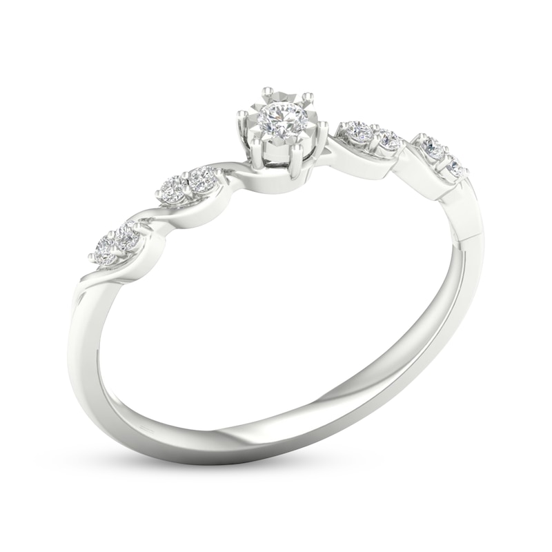 Main Image 2 of KAY Lab-Grown Diamonds Round-Cut Twist Shank Promise Ring 1/10 ct tw Sterling Silver