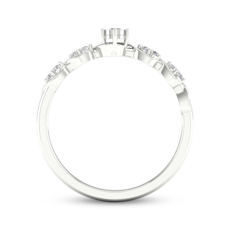 Main Image 4 of KAY Lab-Grown Diamonds Round-Cut Twist Shank Promise Ring 1/10 ct tw Sterling Silver