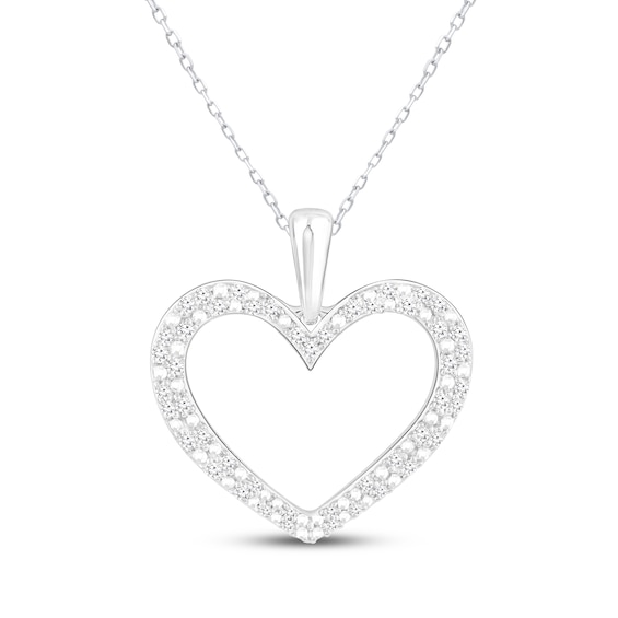 Diamond Heart Necklace 1/4 ct tw Sterling Silver 18"