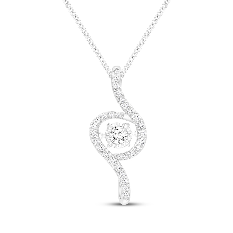 Main Image 1 of Unstoppable Love Diamond Whirlpool Necklace 1/3 ct tw 10K White Gold 19&quot;