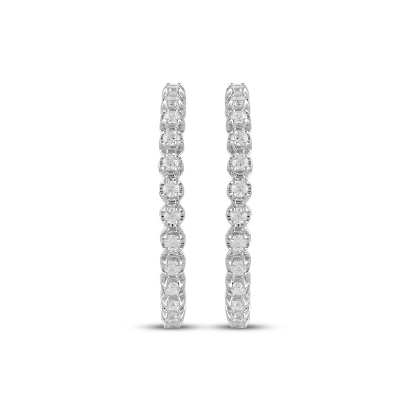 Main Image 2 of Lab-Grown Diamond Hoop Earrings 5/8 ct tw Sterling Silver