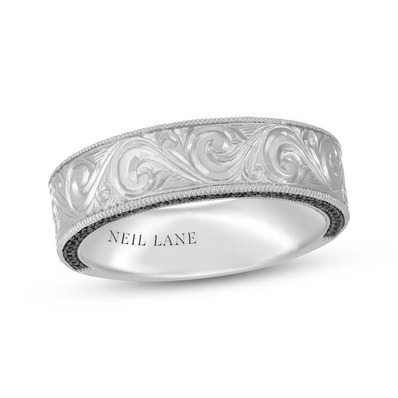 Main Image 1 of Neil Lane Men's Black Diamond Wedding Band 1/3 ct tw 14K White Gold