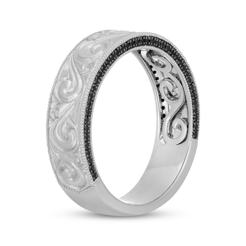 Main Image 2 of Neil Lane Men's Black Diamond Wedding Band 1/3 ct tw 14K White Gold