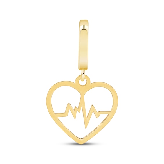 Charmed Memories Heartbeat Charm 10K Yellow Gold
