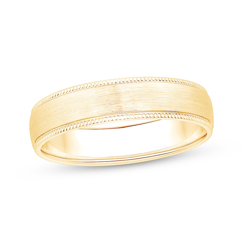 Main Image 1 of Now + Forever Men's Milgrain Wedding Band 10K Yellow Gold 5mm