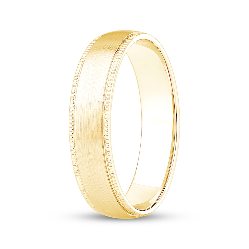 Main Image 2 of Now + Forever Men's Milgrain Wedding Band 10K Yellow Gold 5mm