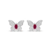 Thumbnail Image 2 of Marquise-Cut Lab-Created Ruby & White Lab-Created Sapphire Butterfly Stud Earrings Sterling Silver