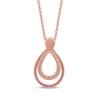 Thumbnail Image 3 of Diamond Double Open Teardrop Necklace 1/10 ct tw 10K Rose Gold 18"