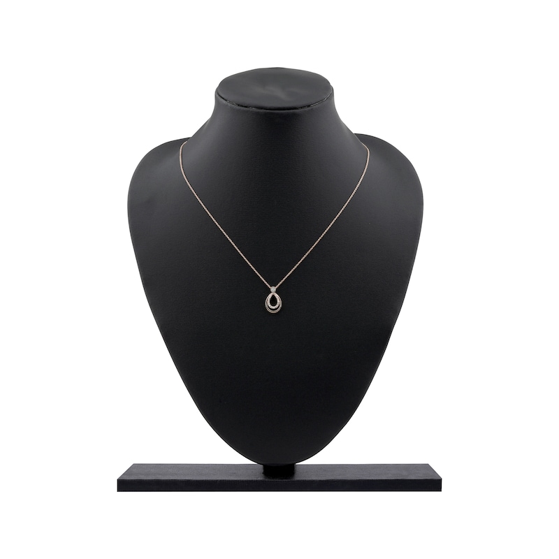 Main Image 5 of Diamond Double Open Teardrop Necklace 1/10 ct tw 10K Rose Gold 18"