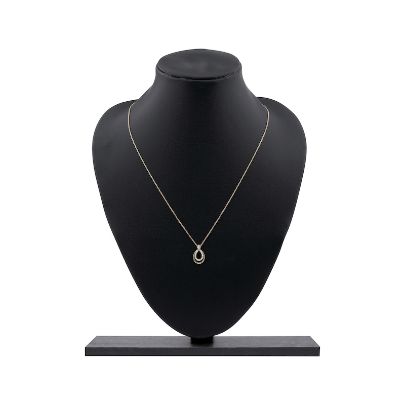 Main Image 6 of Diamond Double Open Teardrop Necklace 1/10 ct tw 10K Rose Gold 18"