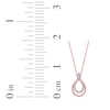 Thumbnail Image 7 of Diamond Double Open Teardrop Necklace 1/10 ct tw 10K Rose Gold 18"