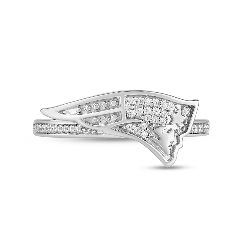 Main Image 2 of True Fans New England Patriots 1/15 ct tw Diamond Ring Sterling Silver