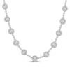 Thumbnail Image 1 of Lab-Grown Diamond Halo Station Necklace 11 ct tw 14K White Gold 18"