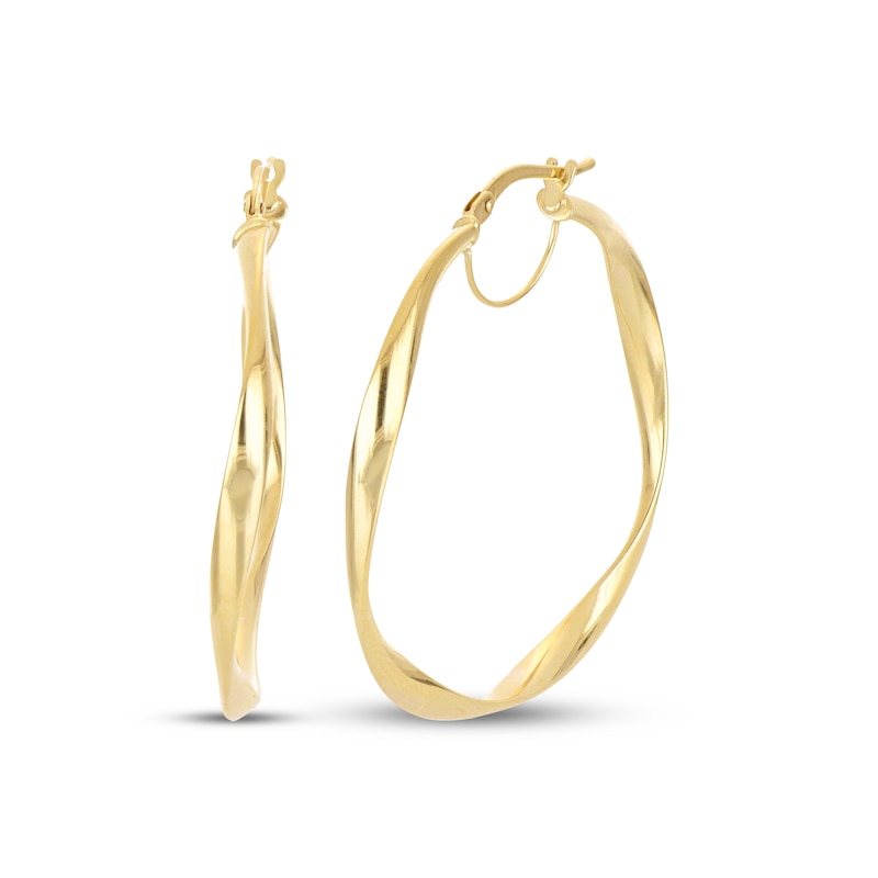 Main Image 1 of Twist Hoop Earrings 10K Yellow Gold 36mm