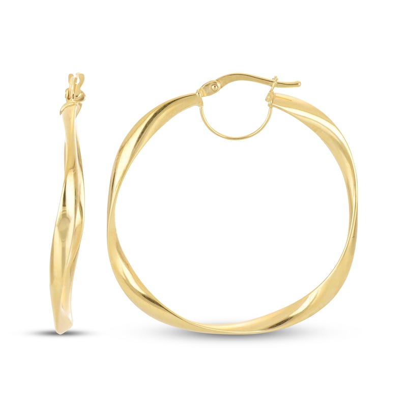 Main Image 3 of Twist Hoop Earrings 10K Yellow Gold 36mm