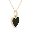 Thumbnail Image 2 of Heart-Shaped Onyx & Diamond Accent Necklace 10K Yellow Gold 18"