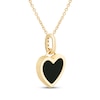 Thumbnail Image 3 of Heart-Shaped Onyx & Diamond Accent Necklace 10K Yellow Gold 18"