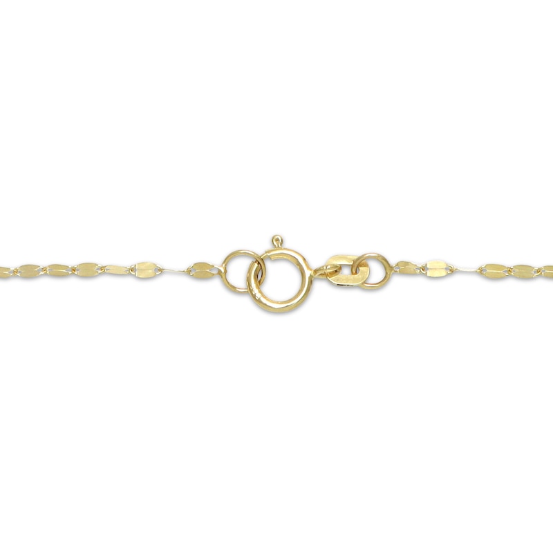 Main Image 3 of 3.2mm Mirror Chain Station Necklace Solid 10K Yellow Gold 18"