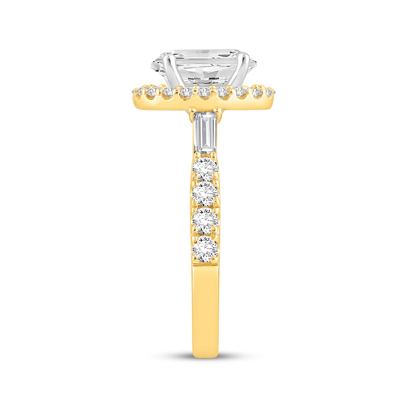 Main Image 2 of Now + Forever Oval-Cut Lab-Grown Diamond Halo Engagement Ring 2-1/4 ct tw 14K Yellow Gold