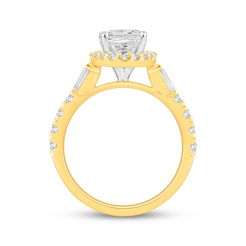 Main Image 3 of Now + Forever Oval-Cut Lab-Grown Diamond Halo Engagement Ring 2-1/4 ct tw 14K Yellow Gold