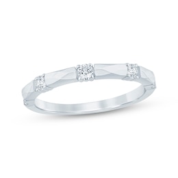 Now + Forever Diamond Station Anniversary Ring 1/4 ct tw 10K White Gold