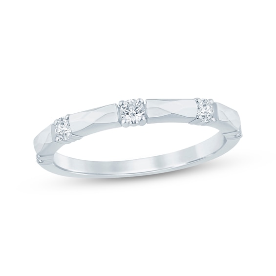 Now + Forever Diamond Station Anniversary Ring 1/4 ct tw 10K White Gold