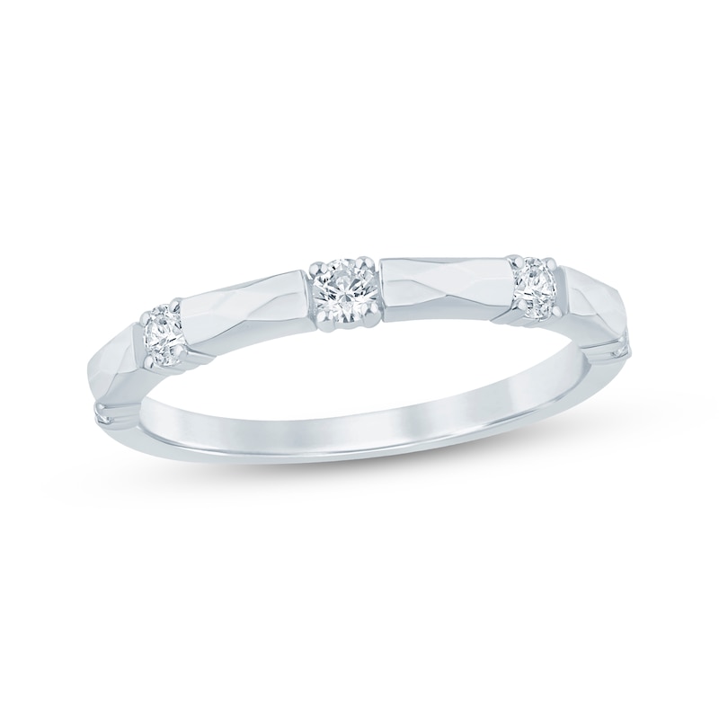 Main Image 1 of Now + Forever Diamond Station Anniversary Ring 1/4 ct tw 10K White Gold