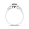 Thumbnail Image 2 of Cushion-Cut Lab-Created Alexandrite & White Lab-Created Sapphire Ring Sterling Silver