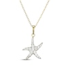 Thumbnail Image 1 of White Lab-Created Sapphire Starfish Necklace 10K Yellow Gold 18"