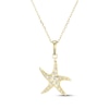 Thumbnail Image 3 of White Lab-Created Sapphire Starfish Necklace 10K Yellow Gold 18"