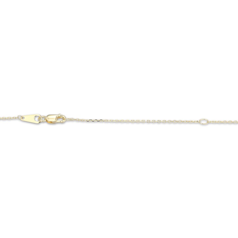 Main Image 4 of White Lab-Created Sapphire Starfish Necklace 10K Yellow Gold 18"