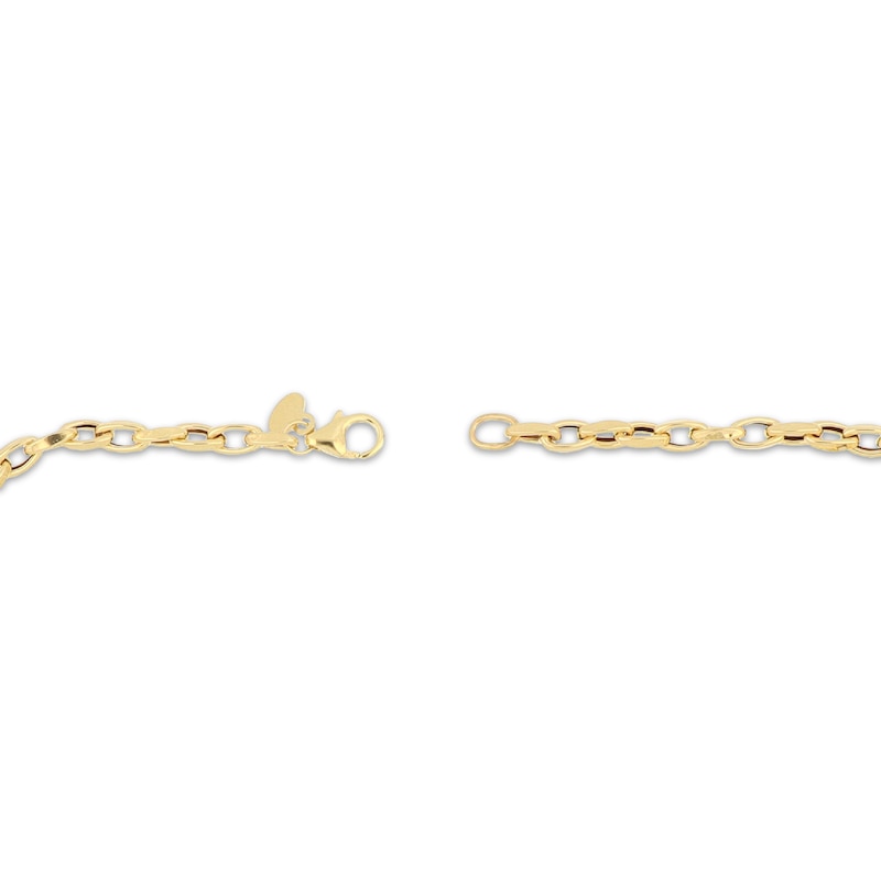 Main Image 3 of 4mm Oval Link Chain Bracelet Hollow 10K Yellow Gold 7.5"