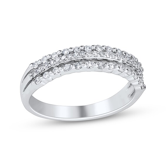 Diamond Three-Row Anniversary Ring 1/3 ct tw 10K White Gold