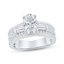 Now + Forever Lab-Grown Diamonds Oval-Cut Engagement Ring 2-1/4 ct tw 14K White Gold