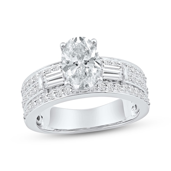 Now + Forever Lab-Grown Diamonds Oval-Cut Engagement Ring 2-1/4 ct tw 14K White Gold
