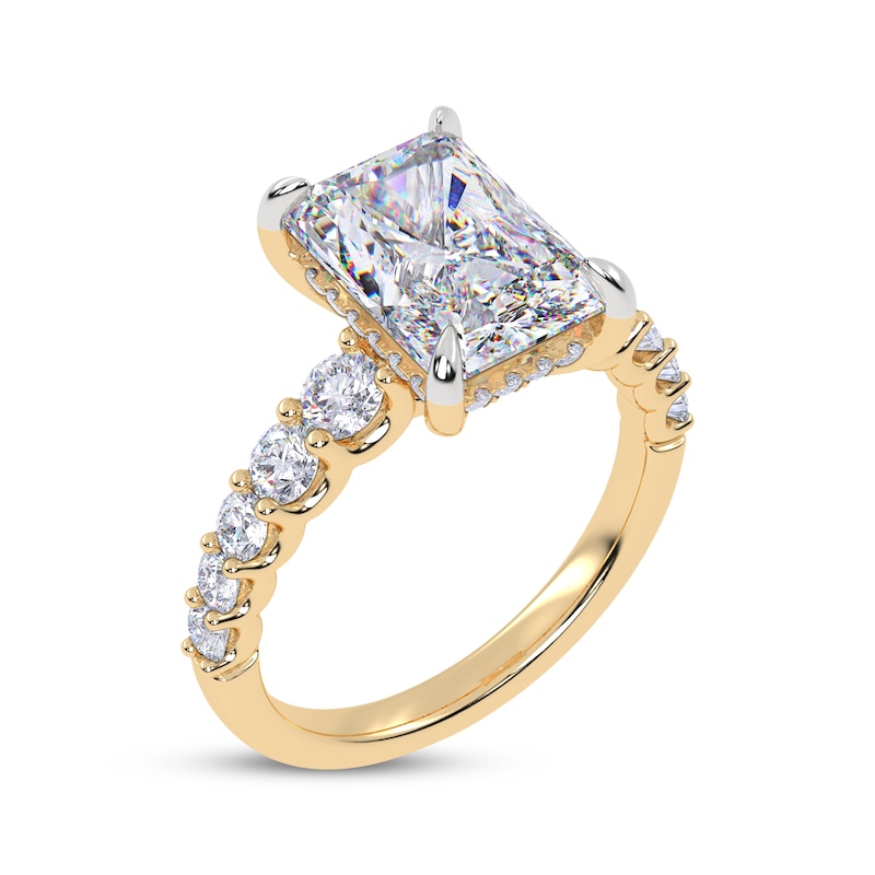 Main Image 2 of Now + Forever Lab-Grown Diamonds Radiant-Cut Engagement Ring 3-3/4 ct tw 14K Yellow Gold