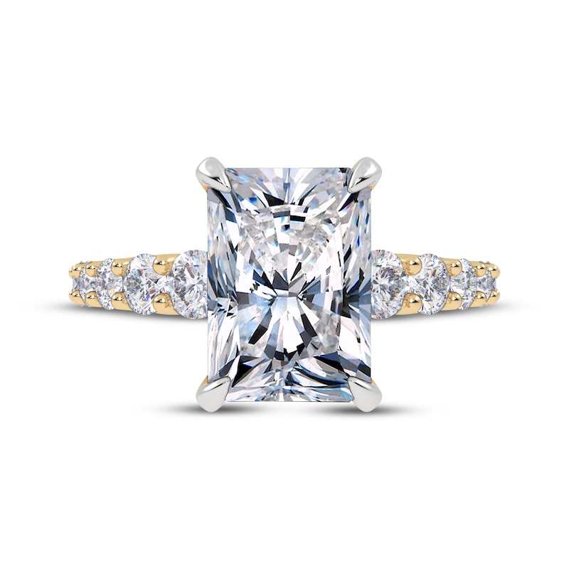 Main Image 3 of Now + Forever Lab-Grown Diamonds Radiant-Cut Engagement Ring 3-3/4 ct tw 14K Yellow Gold