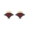 Thumbnail Image 2 of Disney Treasures Alice in Wonderland Heart-Shaped Garnet & Black Diamond Accent Stud Earrings Sterling Silver & 10K Yellow Gold