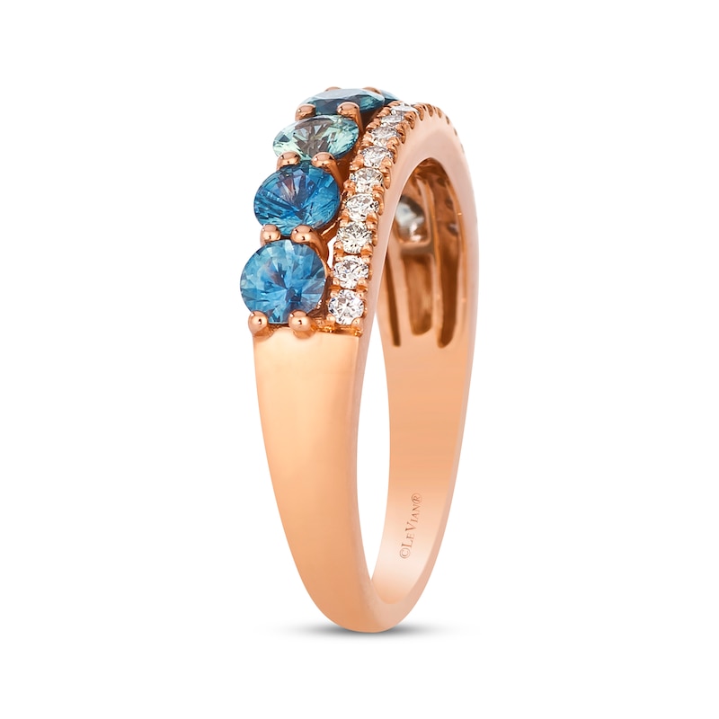 Main Image 2 of Le Vian Montana Sapphire Ombré Ring 1/5 ct tw Diamonds 14K Strawberry Gold